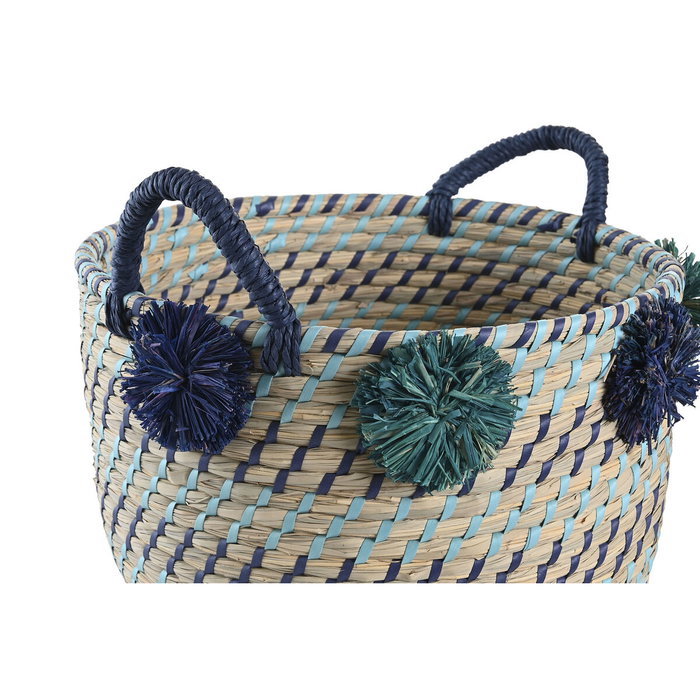 Set de basket DKD Home Decor polypropylène Pompons 46 x 44 x 34 cm
