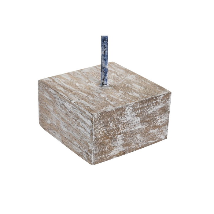 DKD Home Decor Figurine Décorative Bleu Résine et Bois de manguier (37 x 11 x 39 cm)