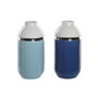 Vase DKD Home Decor 12,5 x 12,5 x 25 cm Blanc Bleu ciel Blue marine Grès (2 Unités)