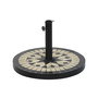 Base pour parapluie DKD Home Decor Noir Acier inoxydable Blanc Grès (50 x 50 x 32,5 cm)