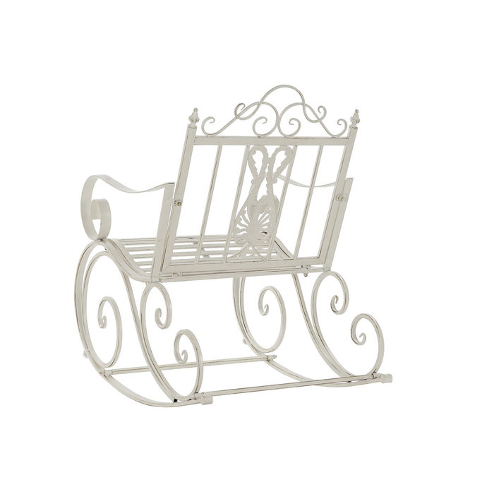 Fauteuil à Bascule DKD Home Decor Métal Aluminium Blanc (63 x 89 x 92 cm)