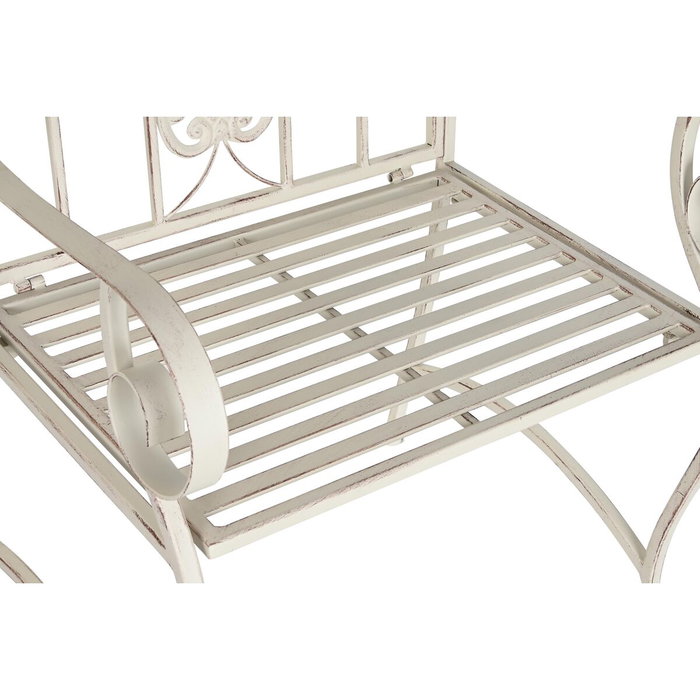 Chaise de jardin DKD Home Decor Blanc Métal 63,5 x 52 x 98 cm