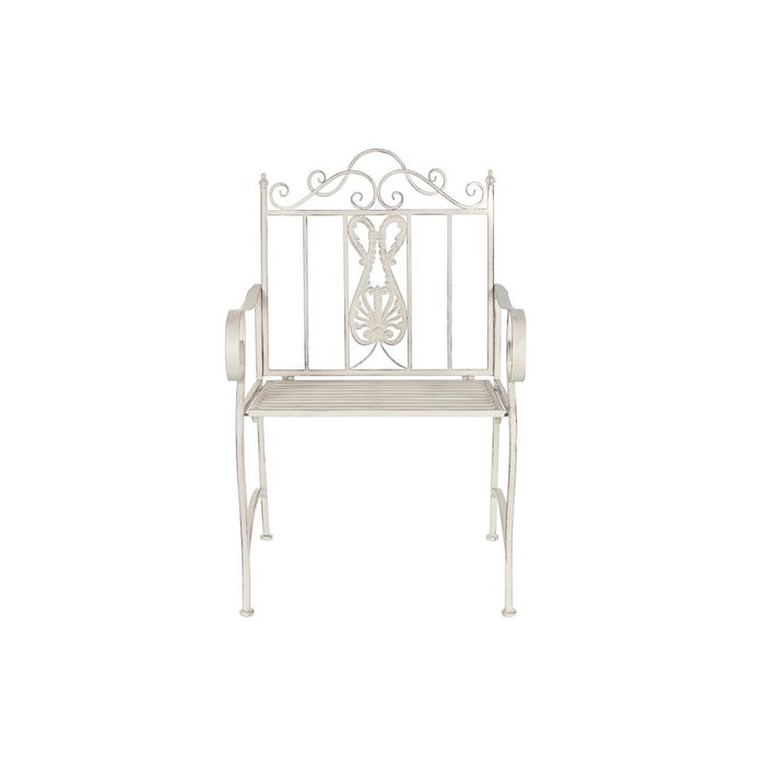 Chaise de jardin DKD Home Decor Blanc Métal 63,5 x 52 x 98 cm