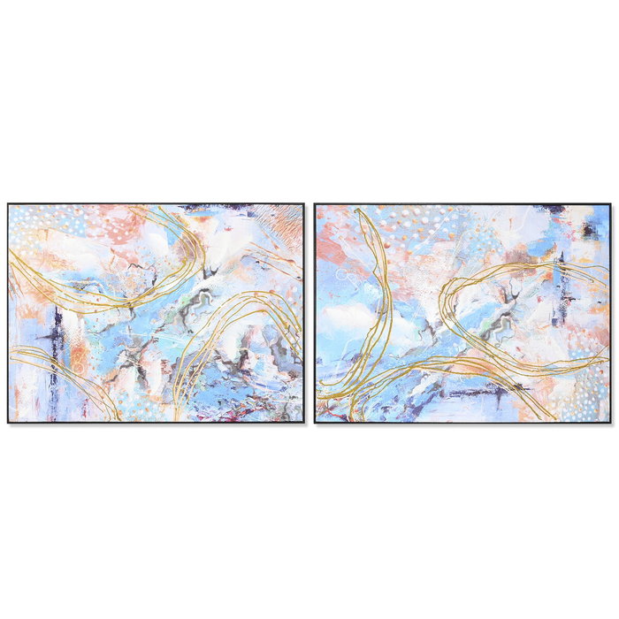 DKD Home Decor Toile Abstrait Moderne Bleu et Doré, 122 x 4,5 x 92 cm DKD Home Decor Toile Abstrait Moderne Bleu et Doré, 122 x 4,5 x 92 cm