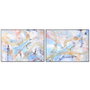 DKD Home Decor Toile Abstrait Moderne Bleu et Doré, 122 x 4,5 x 92 cm