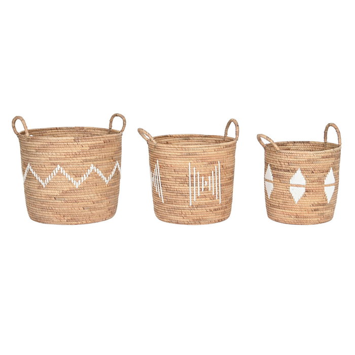 Set de basket DKD Home Decor Blanc Naturel Corde Herbier marin (3 Pièces) Set de basket DKD Home Decor Blanc Naturel Corde Herbier marin (3 Pièces)