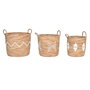 Set de basket DKD Home Decor Blanc Naturel Corde Herbier marin (3 Pièces)