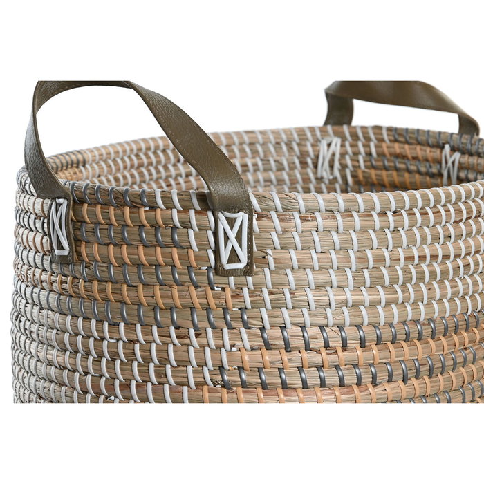 Set de basket DKD Home Decor Marron Naturel Polyuréthane Herbier marin Tropical 45 x 35 x 18 cm 45 x 34 x 27 cm 2 Pièces