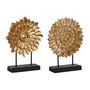 Figurine Décorative DKD Home Decor 25 x 8 x 34 cm Noir Doré Moderne Cercles (2 Unités)