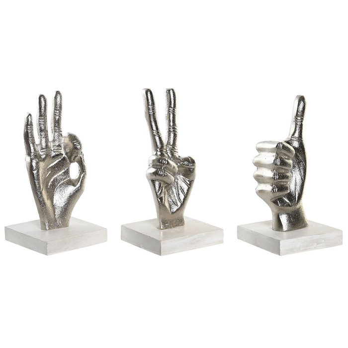 DKD Home Decor Figurine Décorative Argentée (Lot de 3)