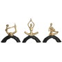 DKD Home Decor Figurine Décorative Yoga Noir et Doré (Lot de 3)