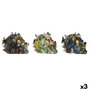 DKD Home Decor Figurine Décorative Crâne Multicouleur (Lot de 3)
