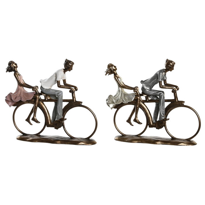 Figurine Décorative DKD Home Decor 27 x 9,5 x 23 cm Rose Doré Blanc (2 Unités) Figurine Décorative DKD Home Decor 27 x 9,5 x 23 cm Rose Doré Blanc (2 Unités)