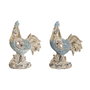 DKD Home Decor Figurine Décorative Coq Décapé Bleu Turquoise (2 Unités)