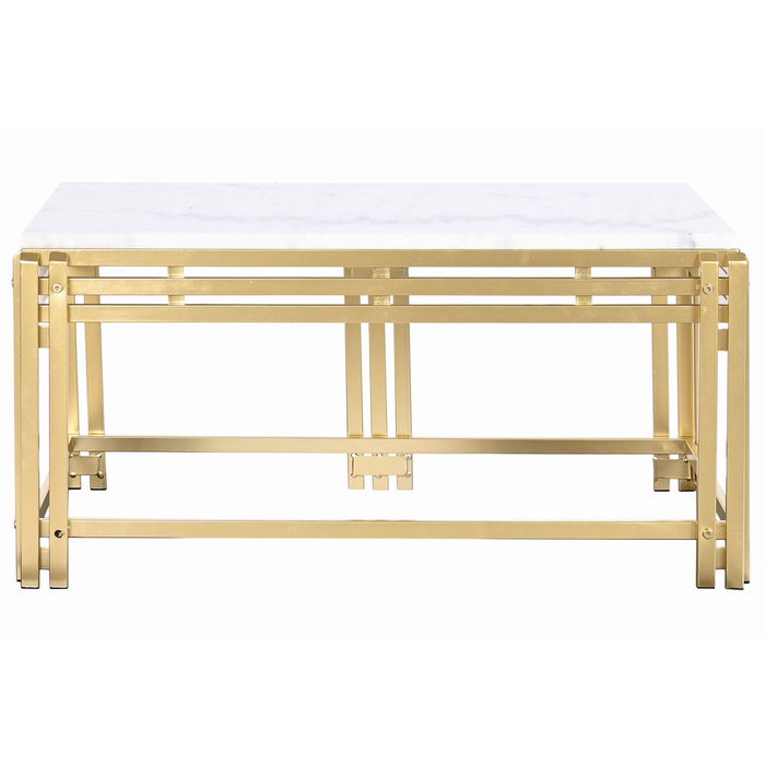 Table Basse DKD Home Decor Métal Aluminium Marbre 80 x 40 x 40 cm