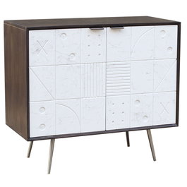 Buffet DKD Home Decor Blanc Marron Métal Bois de manguier 90 x 43 x 80 cm 90 x 43 x 82 cm