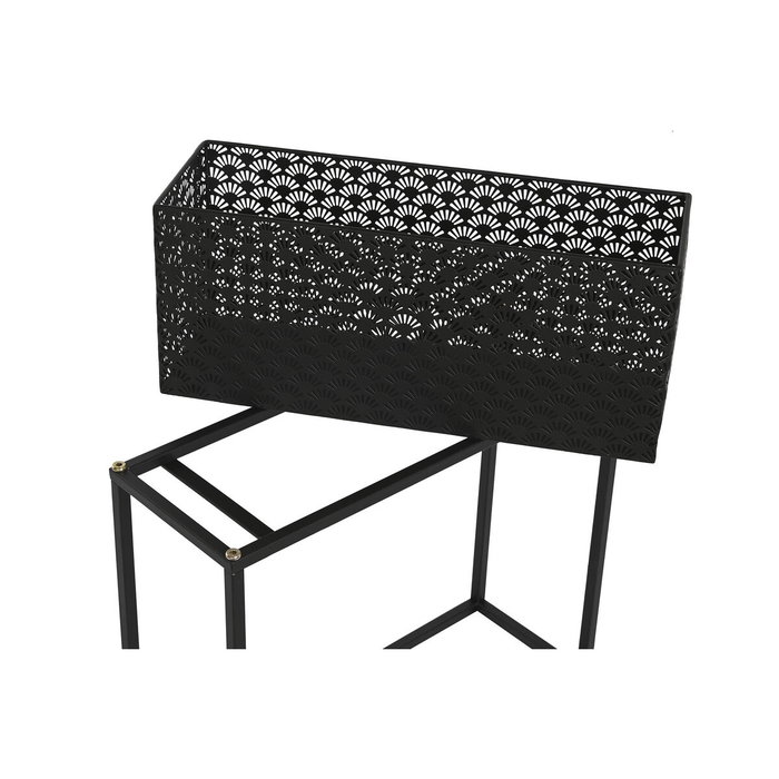 DKD Home Decor Set de 2 Cache-pots en Métal Noir