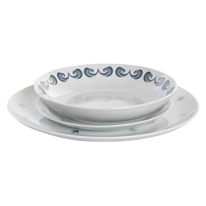 Service de Vaisselle DKD Home Decor Porcelaine Bleu Blanc 27 x 27 x 3 cm 18 Pièces Service de Vaisselle DKD Home Decor Porcelaine Bleu Blanc 27 x 27 x 3 cm 18 Pièces