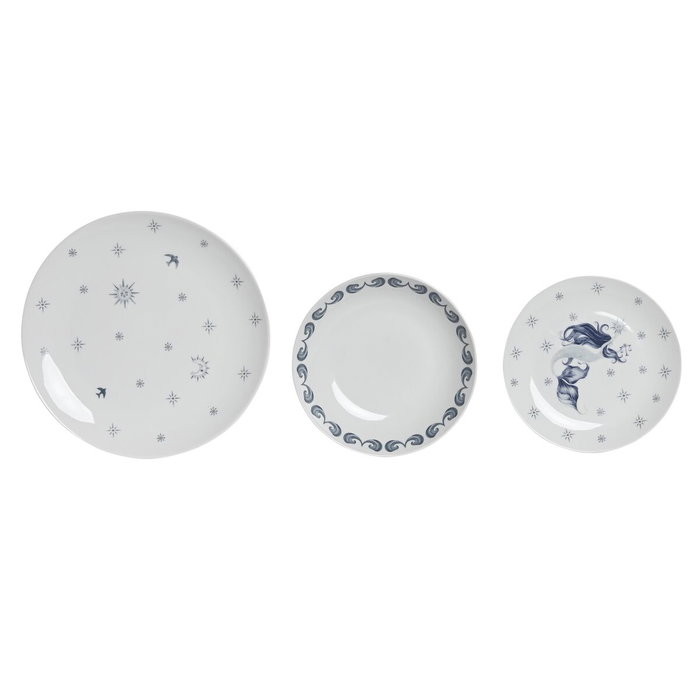 Service de Vaisselle DKD Home Decor Porcelaine Bleu Blanc 27 x 27 x 3 cm 18 Pièces Service de Vaisselle DKD Home Decor Porcelaine Bleu Blanc 27 x 27 x 3 cm 18 Pièces
