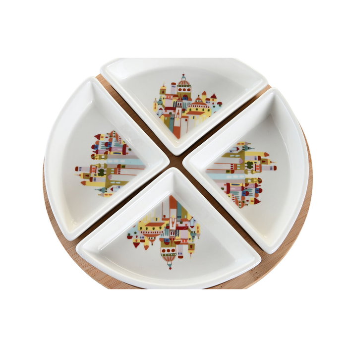 DKD Home Decor Ensemble à apéritif Cottage Maisons Rouge Multicouleur Naturel DKD Home Decor Ensemble à apéritif Cottage Maisons Rouge Multicouleur Naturel