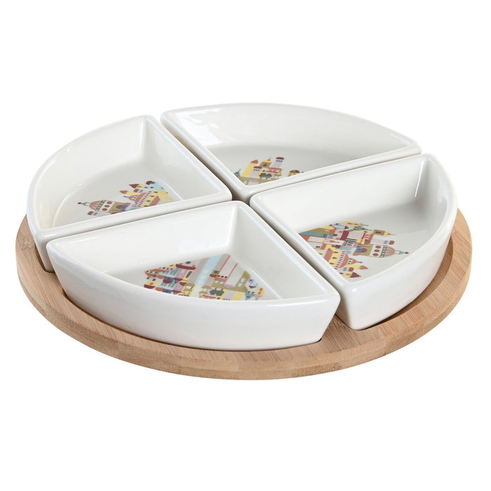DKD Home Decor Ensemble à apéritif Cottage Maisons Rouge Multicouleur Naturel DKD Home Decor Ensemble à apéritif Cottage Maisons Rouge Multicouleur Naturel