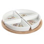 DKD Home Decor Ensemble à apéritif Cottage Maisons Rouge Multicouleur Naturel