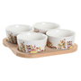 DKD Home Decor Ensemble à apéritif Cottage Maisons Bleu Multicouleur