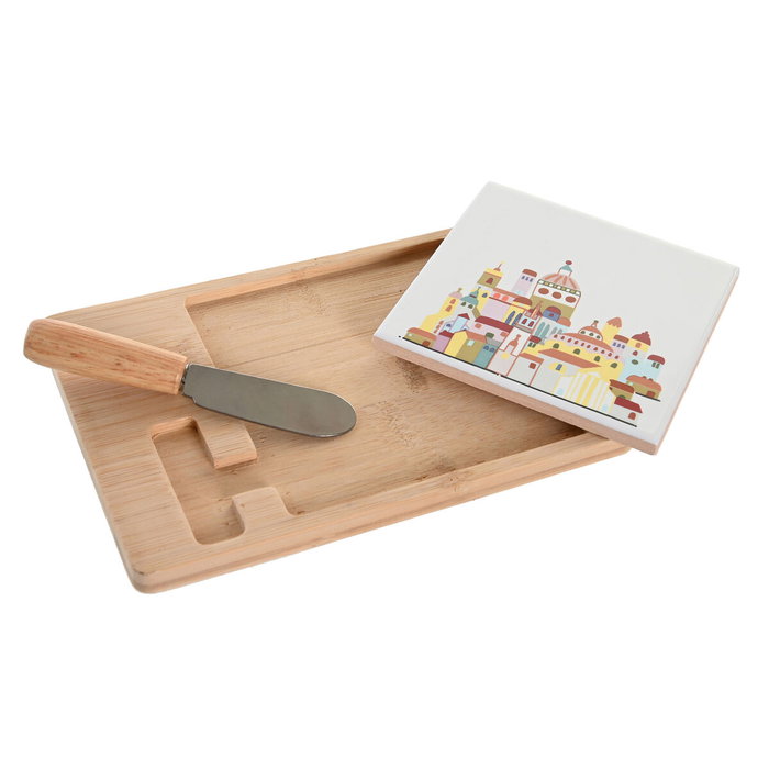 DKD Home Decor Ensemble à apéritif Naturel Rouge Multicouleur Grès Maison Cottage DKD Home Decor Ensemble à apéritif Naturel Rouge Multicouleur Grès Maison Cottage