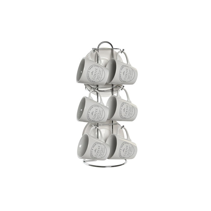 Lot de tasses avec soucoupes DKD Home Decor Blanc Métal Grès 90 ml 8 x 6 x 6 cm 11 x 11 x 2 cm Lot de tasses avec soucoupes DKD Home Decor Blanc Métal Grès 90 ml 8 x 6 x 6 cm 11 x 11 x 2 cm