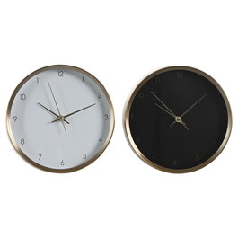 Horloge de table DKD Home Decor Blanc Noir Doré Femme (2 Unités)