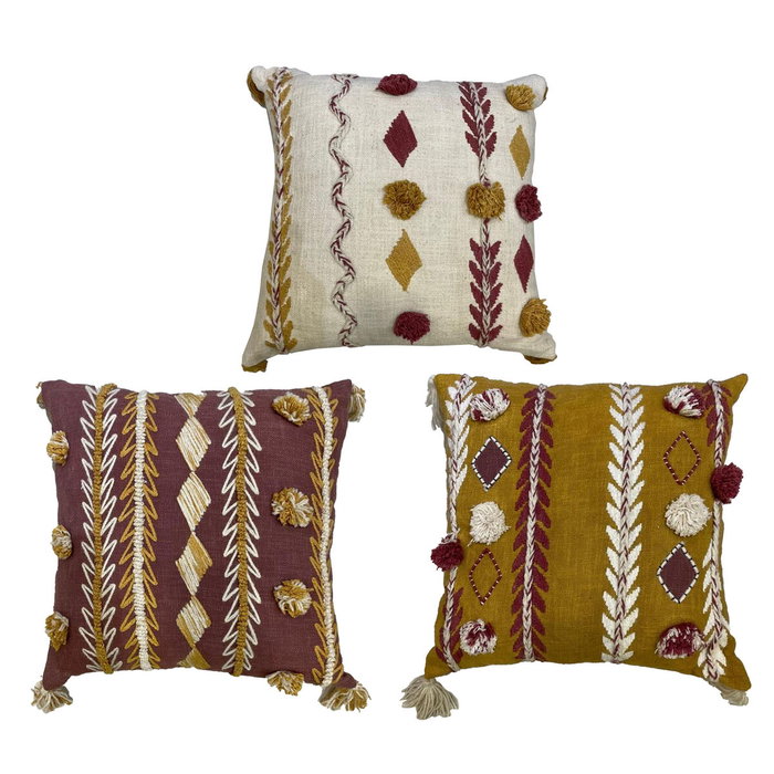 Coussin DKD Home Decor 40 x 15 x 40 cm Blanc Bordeaux Moutarde (3 Pièces) Coussin DKD Home Decor 40 x 15 x 40 cm Blanc Bordeaux Moutarde (3 Pièces)