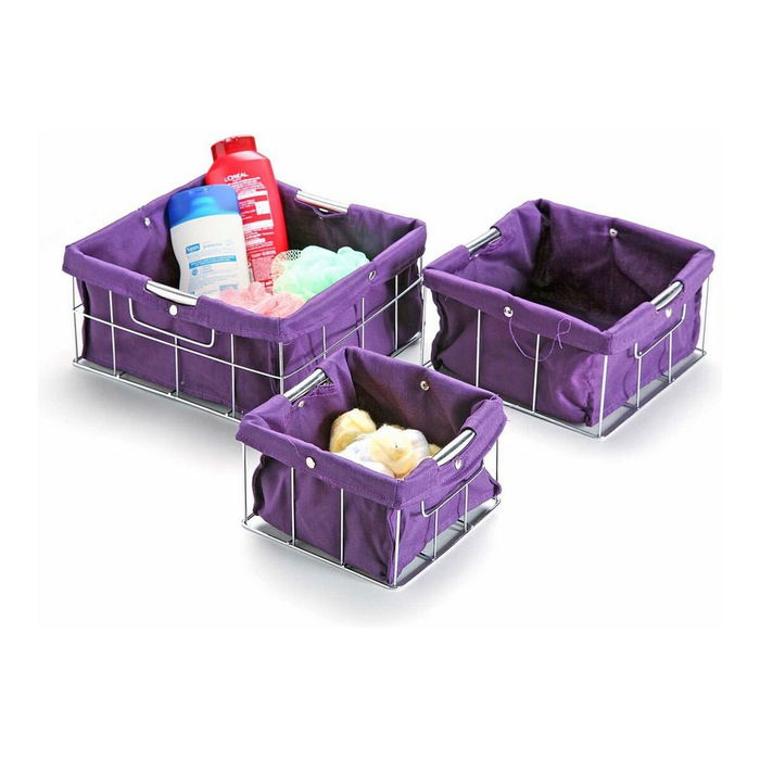 Jeu de Caisses de Rangement Empilables Versa VS-10650020 26 x 12 x 26 cm