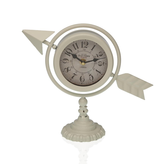Horloge de table Versa Blanc Flèche pleine Horloge de table Versa Blanc Flèche pleine