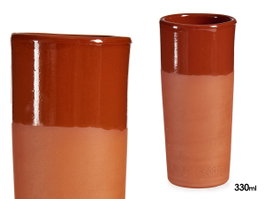 LA DEHESA Verre Tube en Terre Cuite 330ml, Miel, Lot de 12