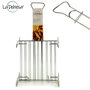 La Dehesa Grille Double Zinc 26,3x16,5x52 cm Acier Zingué Argenté 4 Pieds + Poignée (Set de 5)