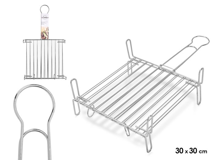 La Dehesa Grille Double Zinc 30x30 cm avec Pieds et Poignée (Set de 5) La Dehesa Grille Double Zinc 30x30 cm avec Pieds et Poignée (Set de 5)