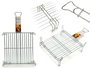 La Dehesa Grille Double Zinc 40 x 40 cm, Acier Zincé, Argenté, 4 Pattes avec Poignée (Set de 5)
