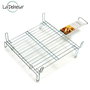 La Dehesa Grille Double Zinc 40 x 40 cm, Acier Zincé, Argenté, 4 Pattes avec Poignée (Set de 5)