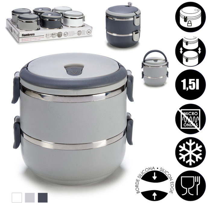 KINVARA Boîte à pain double 1500 ml - Assortiment de 3 couleurs