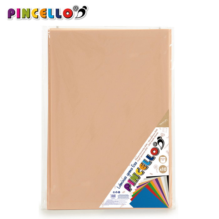 Pincello Lot de 10 Feuilles Gommettes Eva Couleur Chair 45x65 cm (Set de 12)