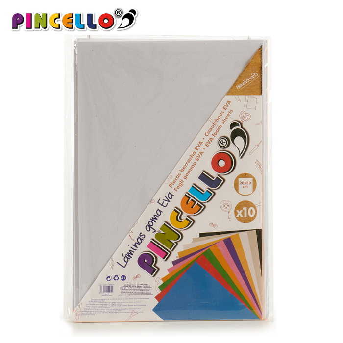 Pincello Lot de 10 feuilles de mousse EVA blanc 20x30 cm (Set de 24)