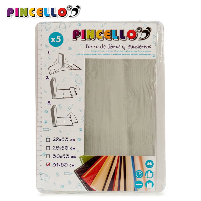 Pincello Lot de 5 films autocollants pour couvrir livres 31x53 cm (Set de 36) Pincello Lot de 5 films autocollants pour couvrir livres 31x53 cm (Set de 36)