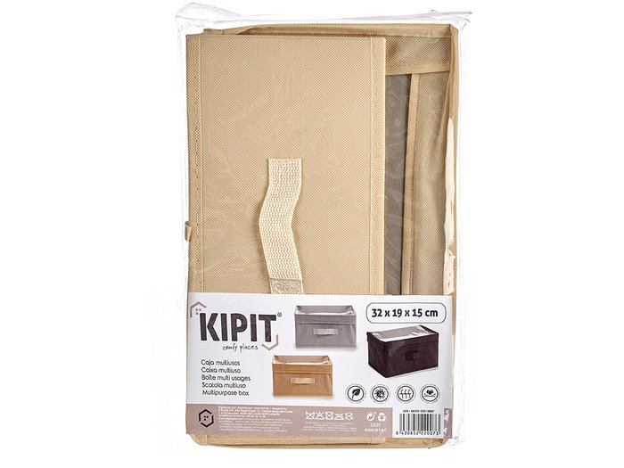 KIPIT Boîte de rangement pliable TNT 32x19x15 cm, lot de 36, couleurs assorties