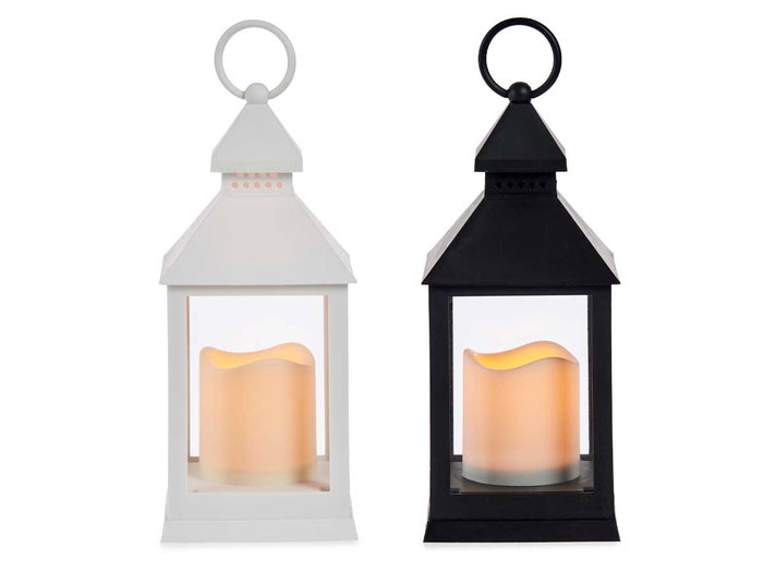GIFTDECOR Lot de 15 Lanternes LED Style Bougie en Plastique, Blanc et Noir GIFTDECOR Lot de 15 Lanternes LED Style Bougie en Plastique, Blanc et Noir