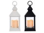 GIFTDECOR Lot de 15 Lanternes LED Style Bougie en Plastique, Blanc et Noir
