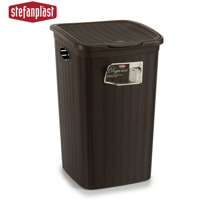 Stefanplast Pongotodo Elegance 50L Boîte de Rangement Plastique Marron Chocolat 36,5x54,5x38cm (Set de 6)