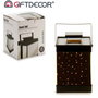 Giftdecor Farol Métal Noir 10 Leds Miroir Petit 12x18x12 cm (Set de 6)