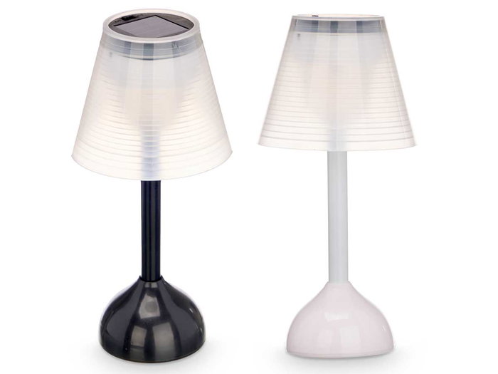 Ibergarden Lampe Solaire de Table Plastique Blanc Noir 9.4x20x9.4 cm avec Pile Ni-MH (Set de 18)
