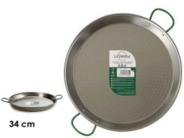 La Dehesa Paellera Acier Poli 34 cm 6 Rations avec 2 Poignées (Set de 6)