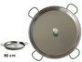 La Dehesa Paellera Polie Acier 80 cm 40 Rations pour Gaz et Bois